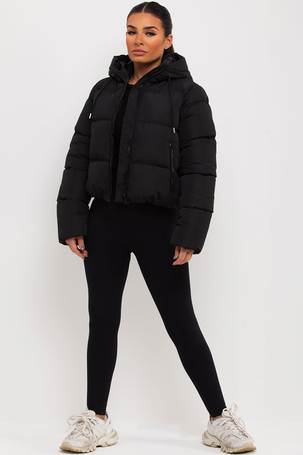 Hooded Puffer Jacket Black