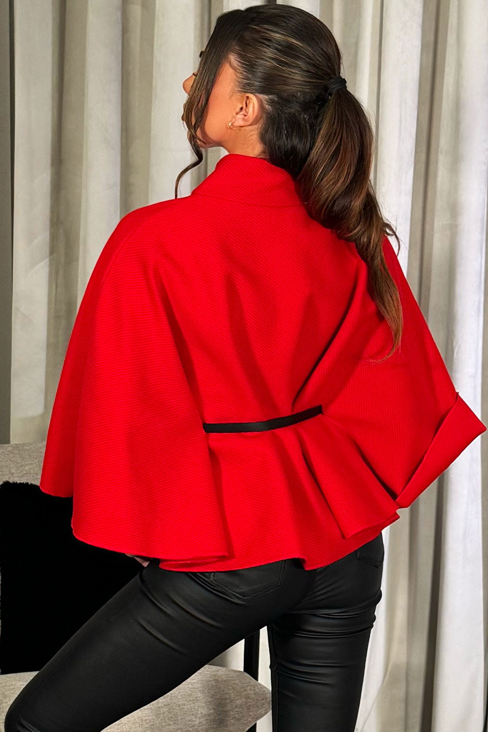 Cape With Belt Red