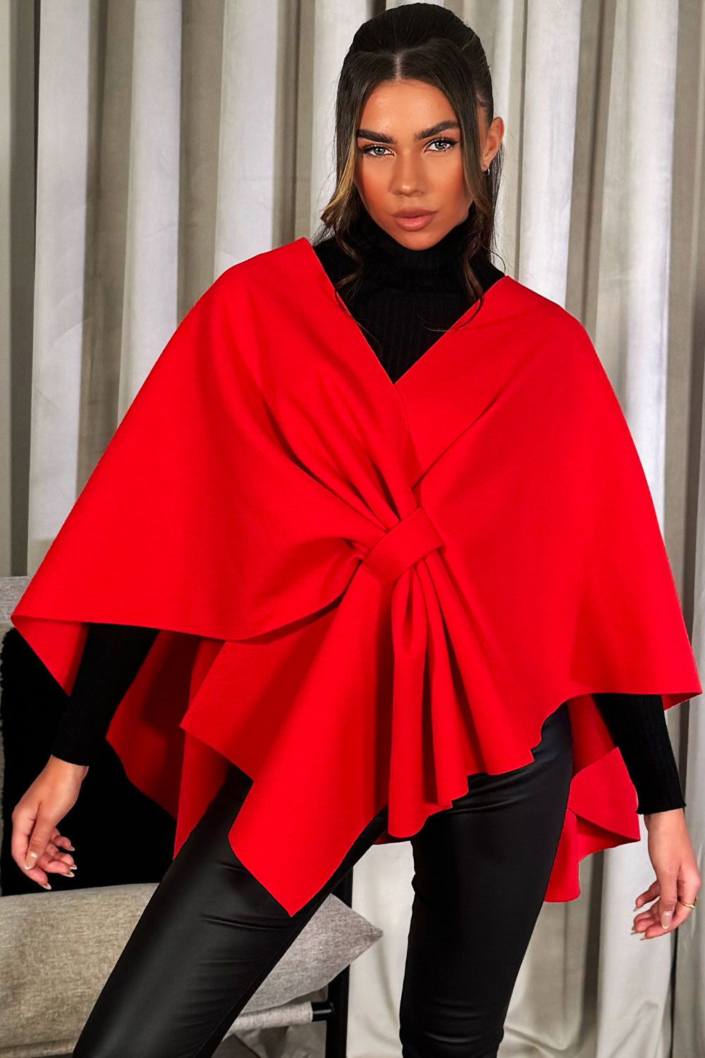 Wrap Over Bow Cape Red