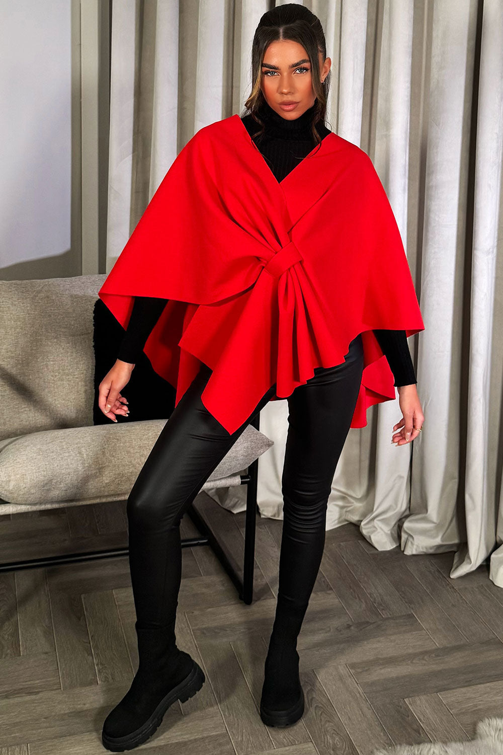 Wrap Over Bow Cape Red