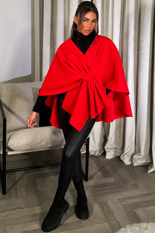 Wrap Over Bow Cape Red