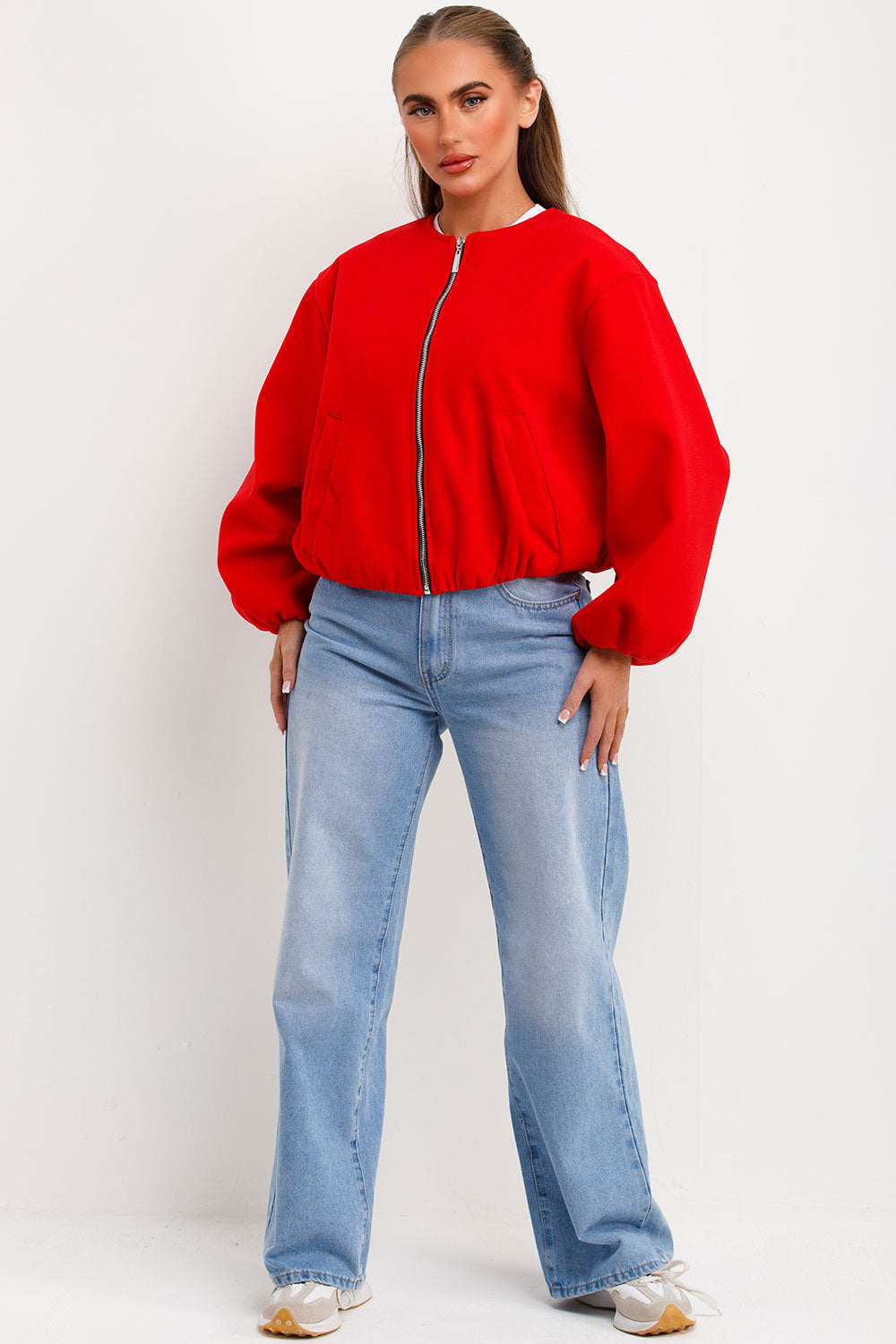 Soft Bomber Jacket Red