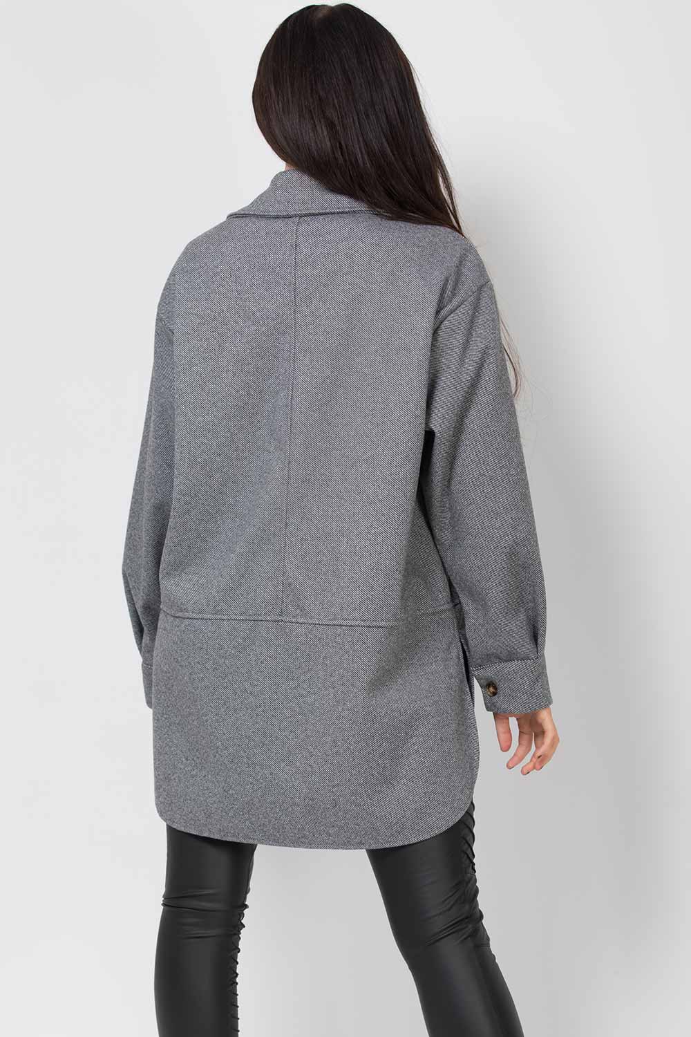 Oversized Grey Shacket Jacket