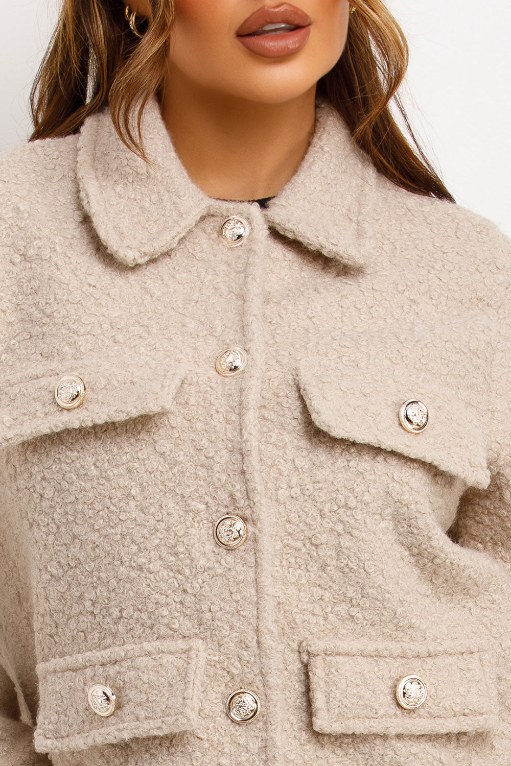 Beige Boucle Jacket Whit Gold Buttons