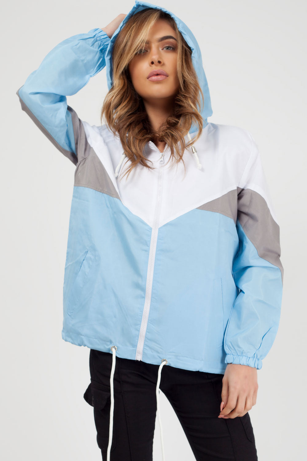 sky blue rain mac womens 