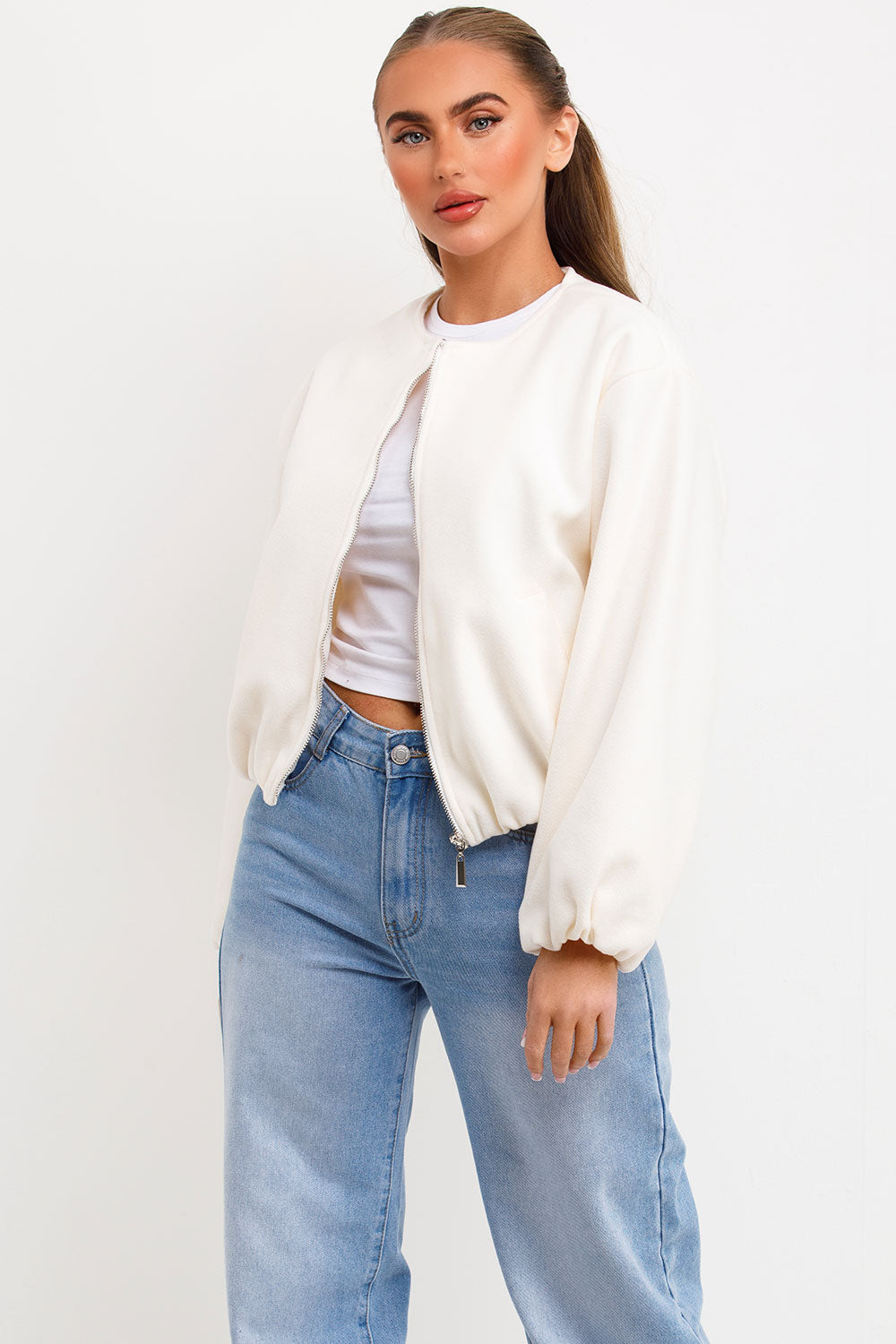 Soft Bomber Jacket Cream