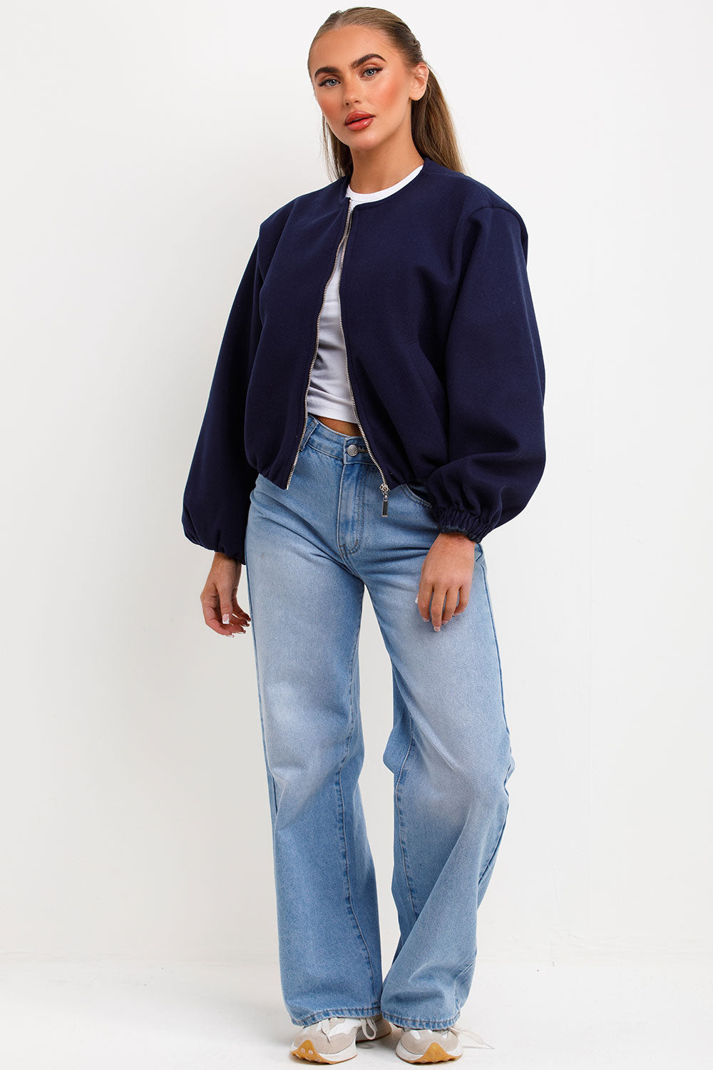 Soft Bomber Jacket Navy