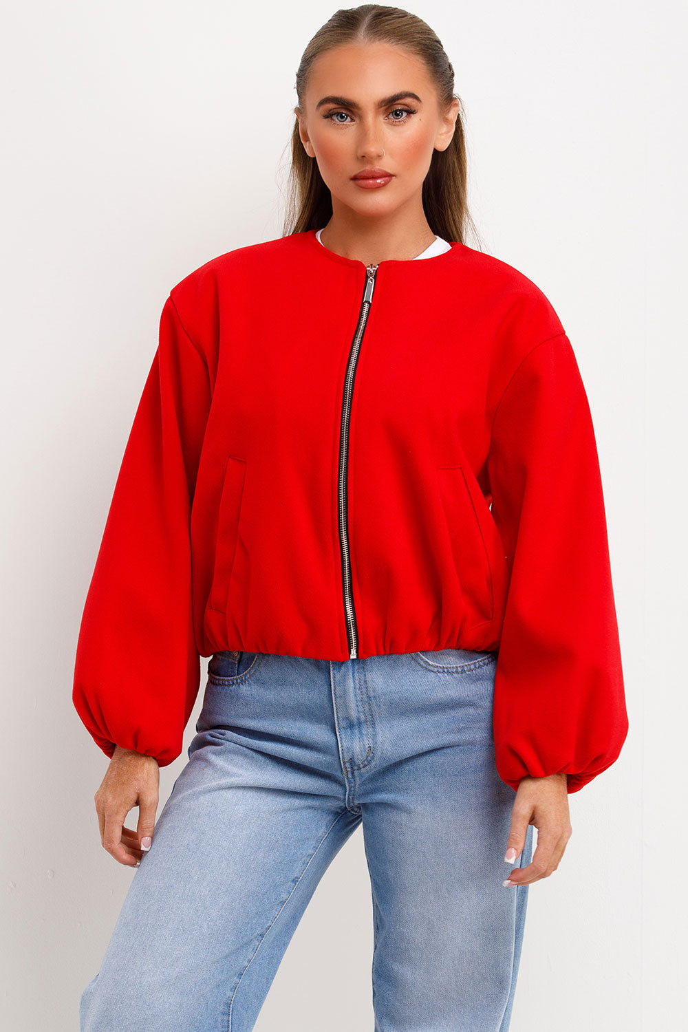 Soft Bomber Jacket Red