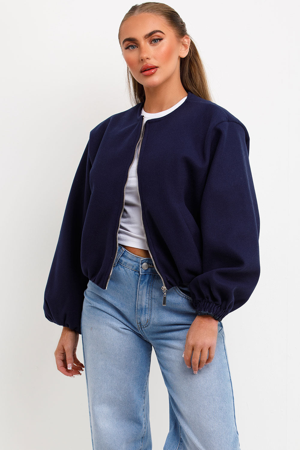 Soft Bomber Jacket Navy