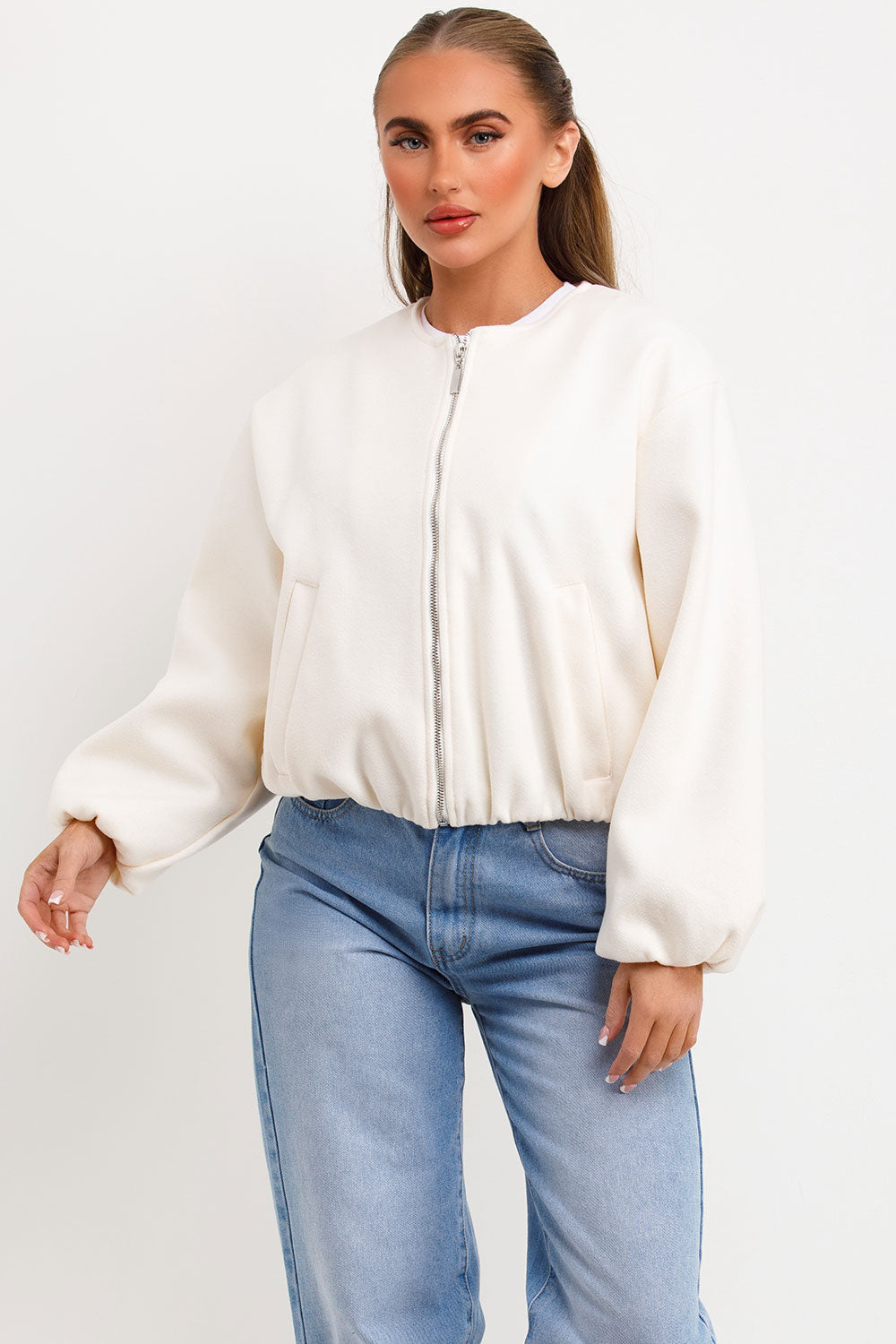 Soft Bomber Jacket Cream