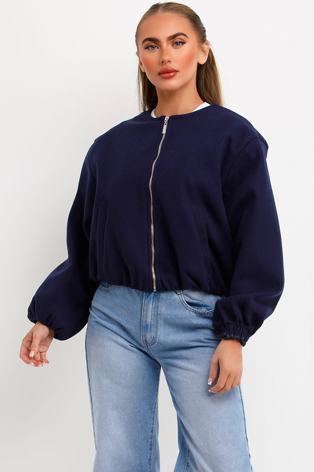 Soft Bomber Jacket Navy