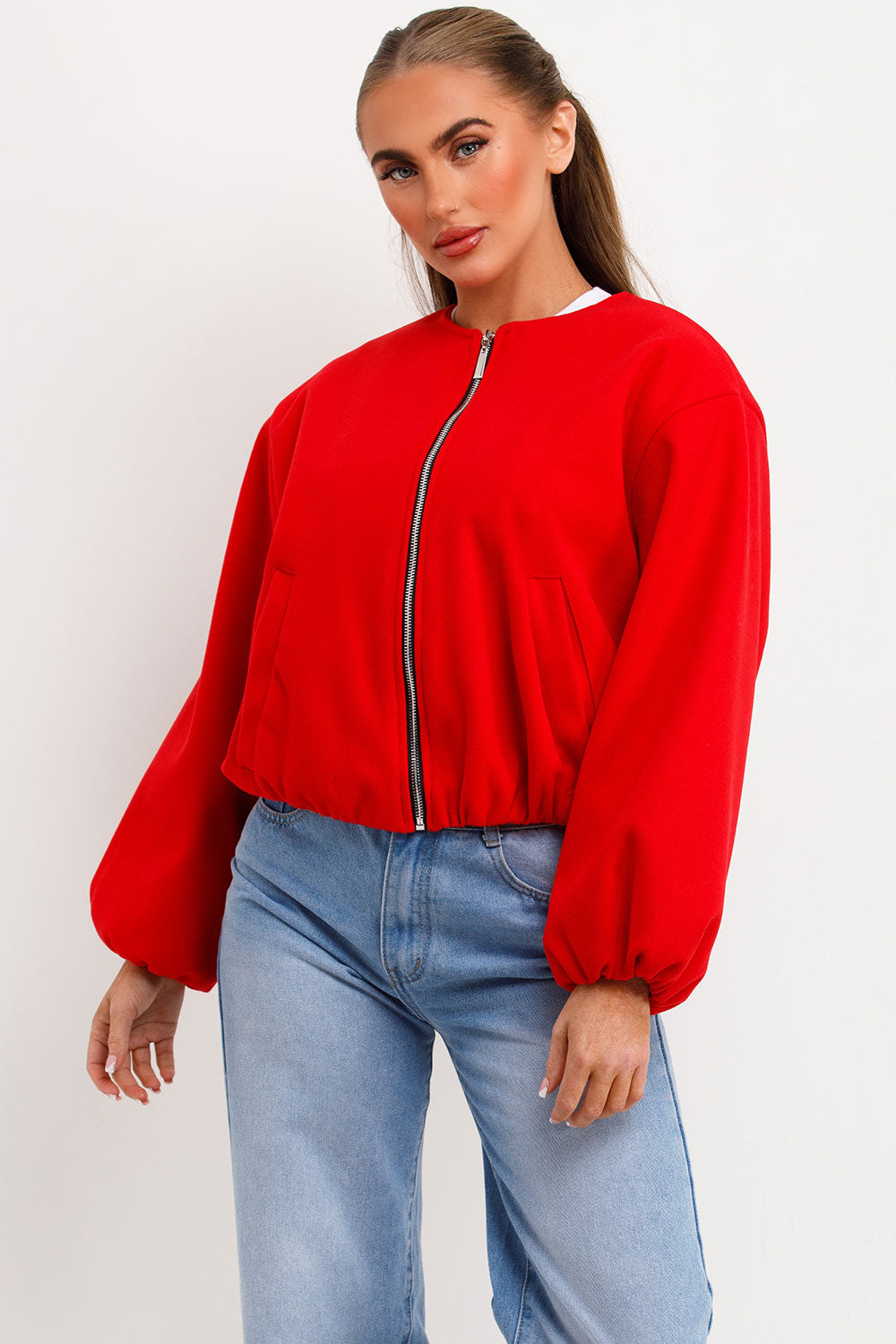 Soft Bomber Jacket Red