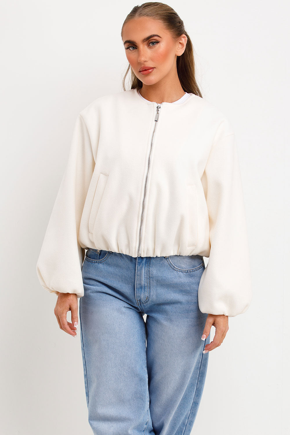 Soft Bomber Jacket Cream