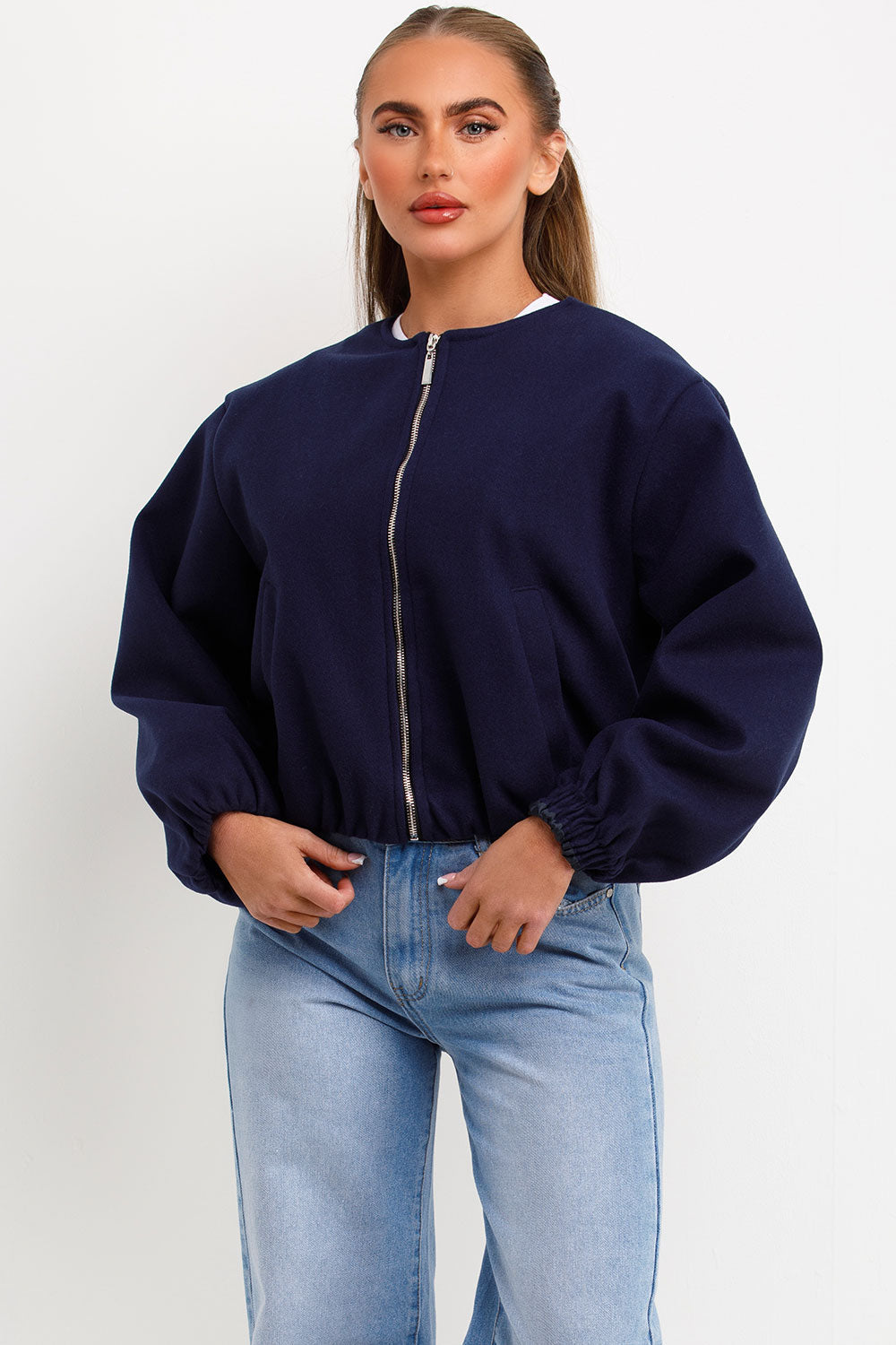 Soft Bomber Jacket Navy