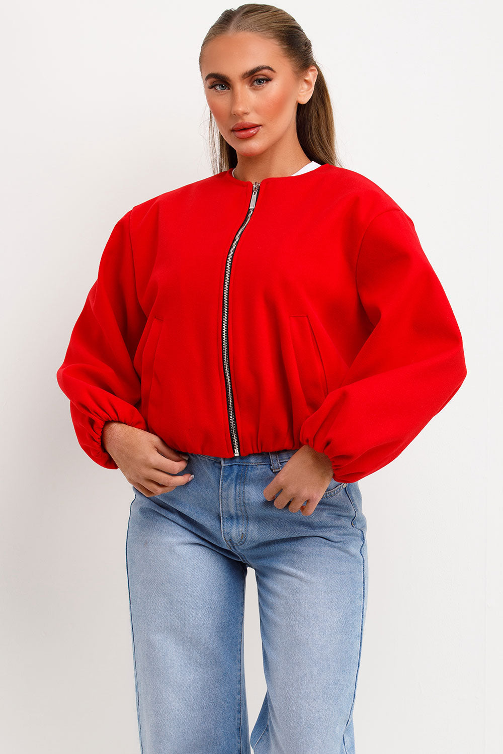 Soft Bomber Jacket Red