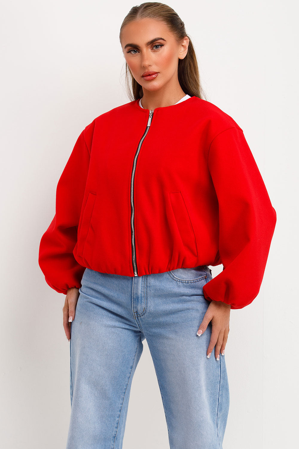 Soft Bomber Jacket Red