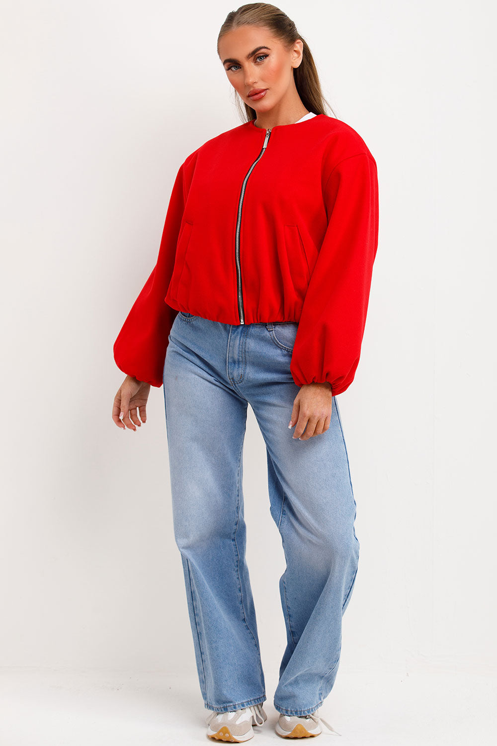 Soft Bomber Jacket Red