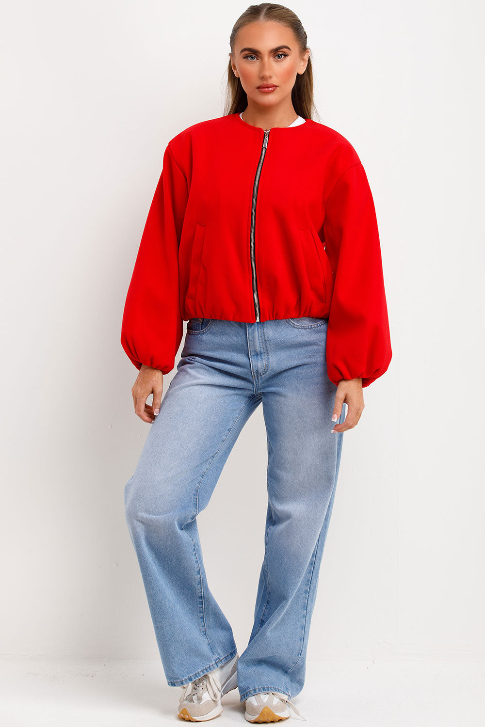 Soft Bomber Jacket Red