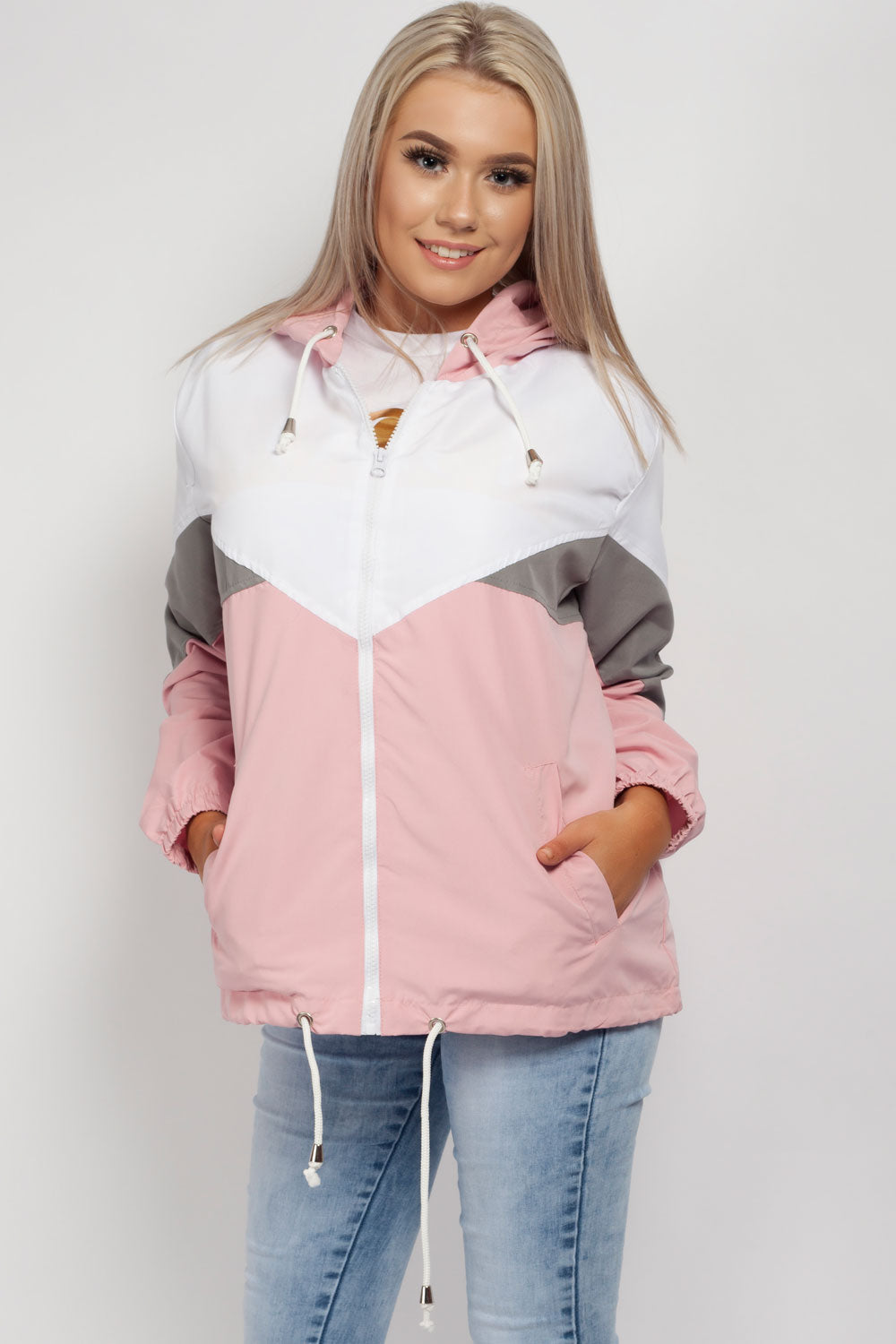 Pink Festival Hooded Sports Jacket