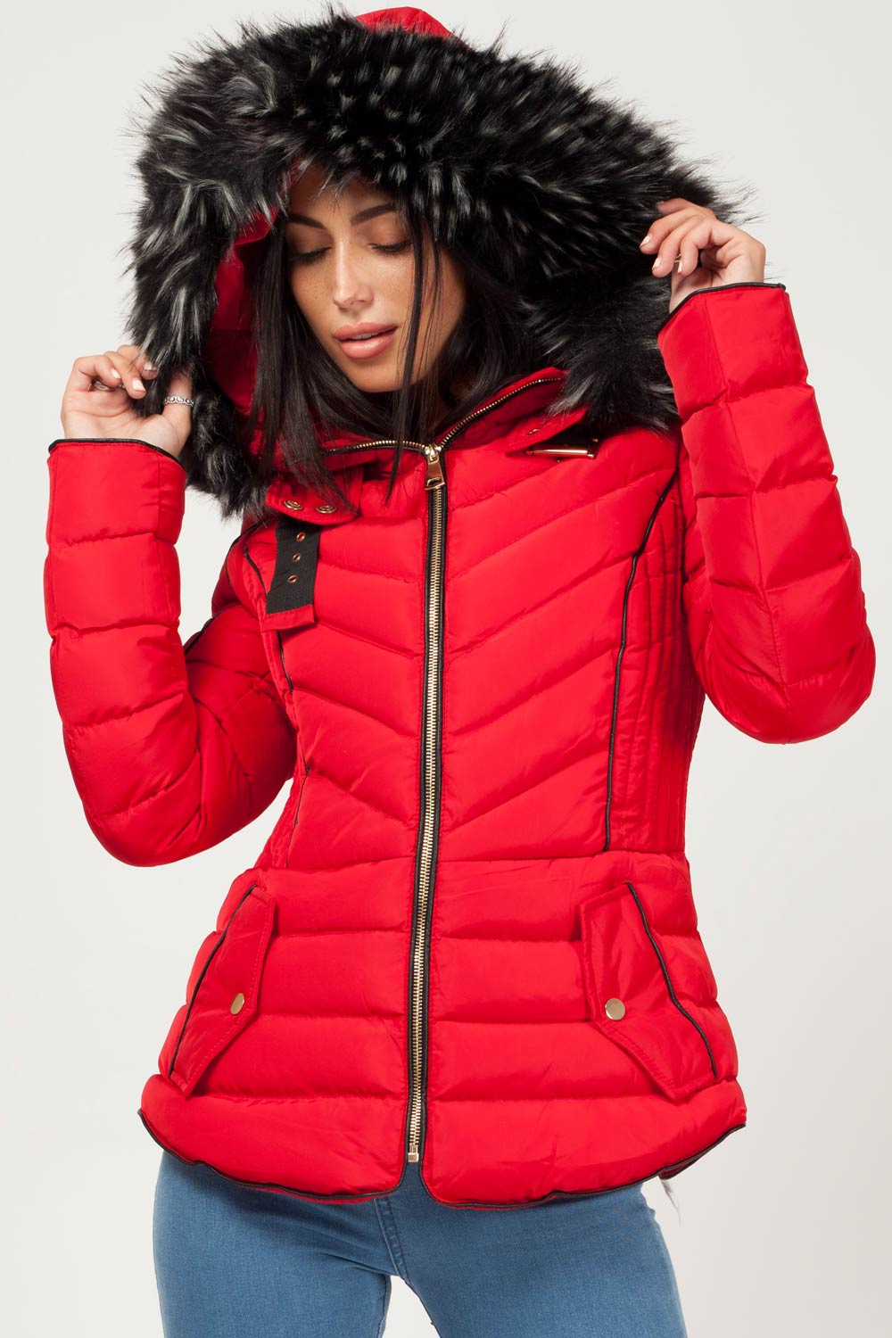 zara red coat 