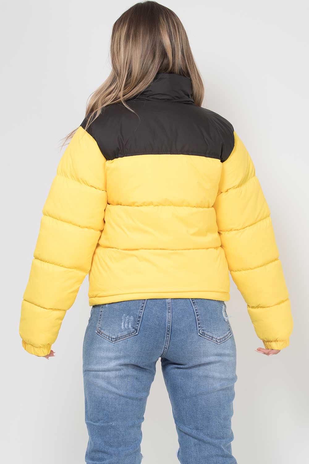 Puffer Jacket Yellow Colour Block