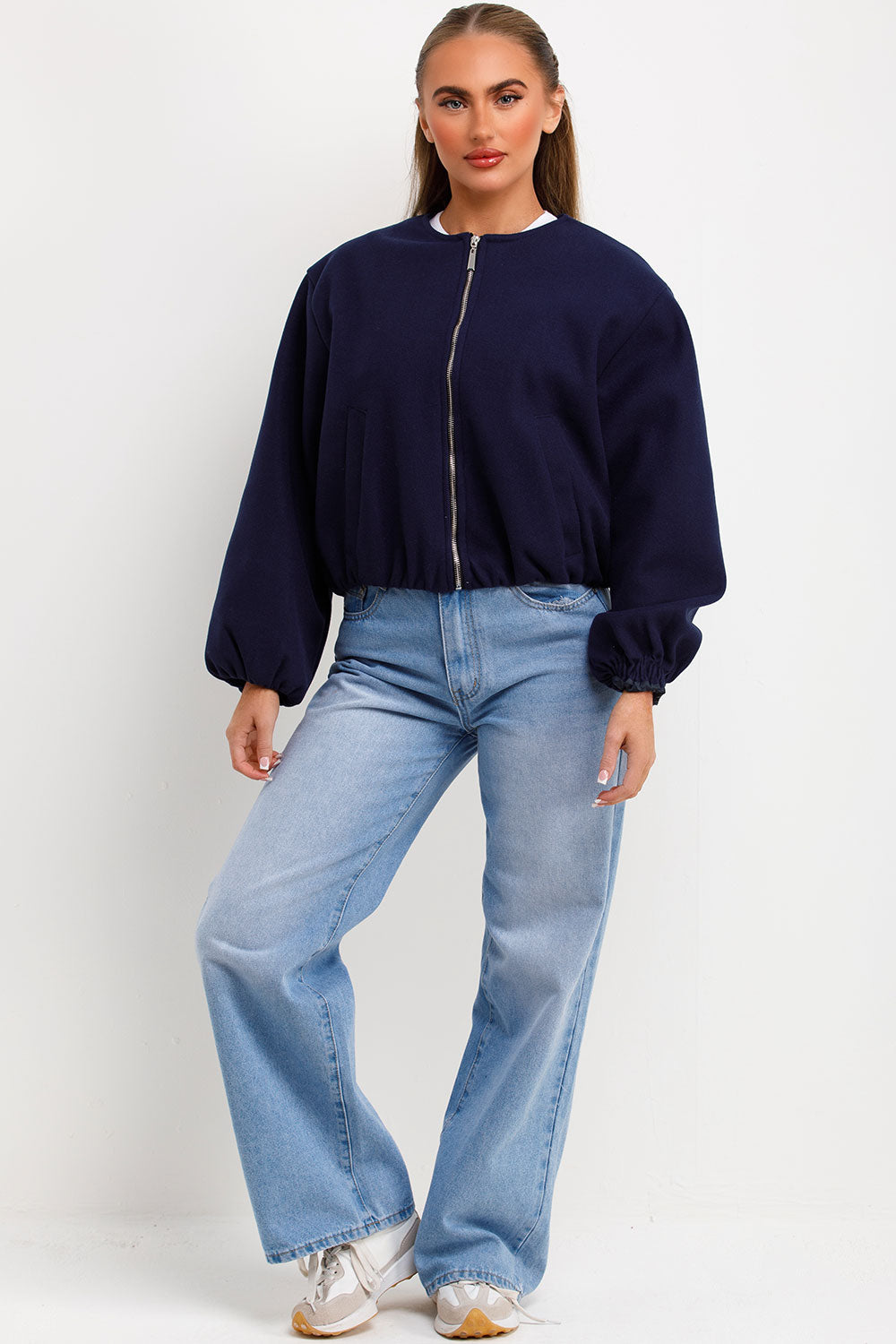 Soft Bomber Jacket Navy