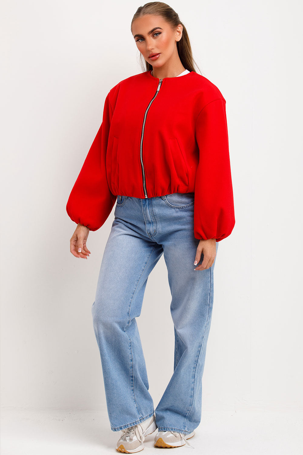 Soft Bomber Jacket Red